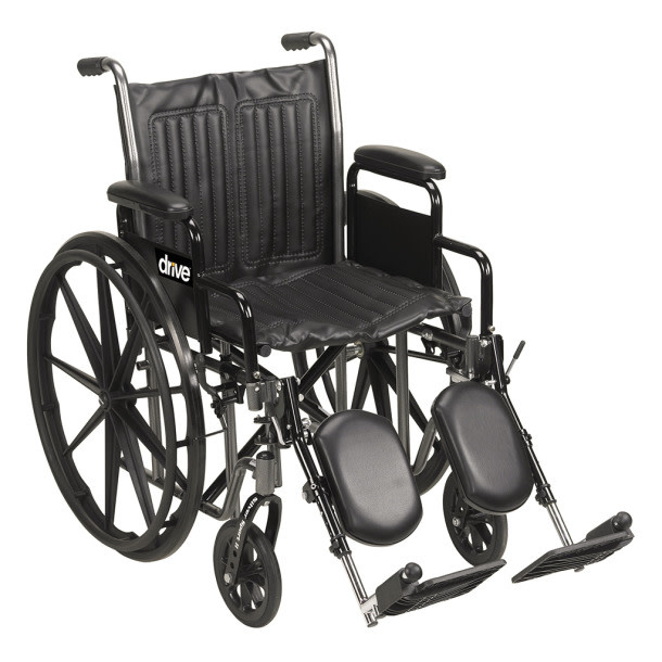 DRV-Drive Medical Drive Silver Sport 2 Wheelchair Detachable Full Arm (DFA) Elevated Leg Rest (ELR) 300lbs