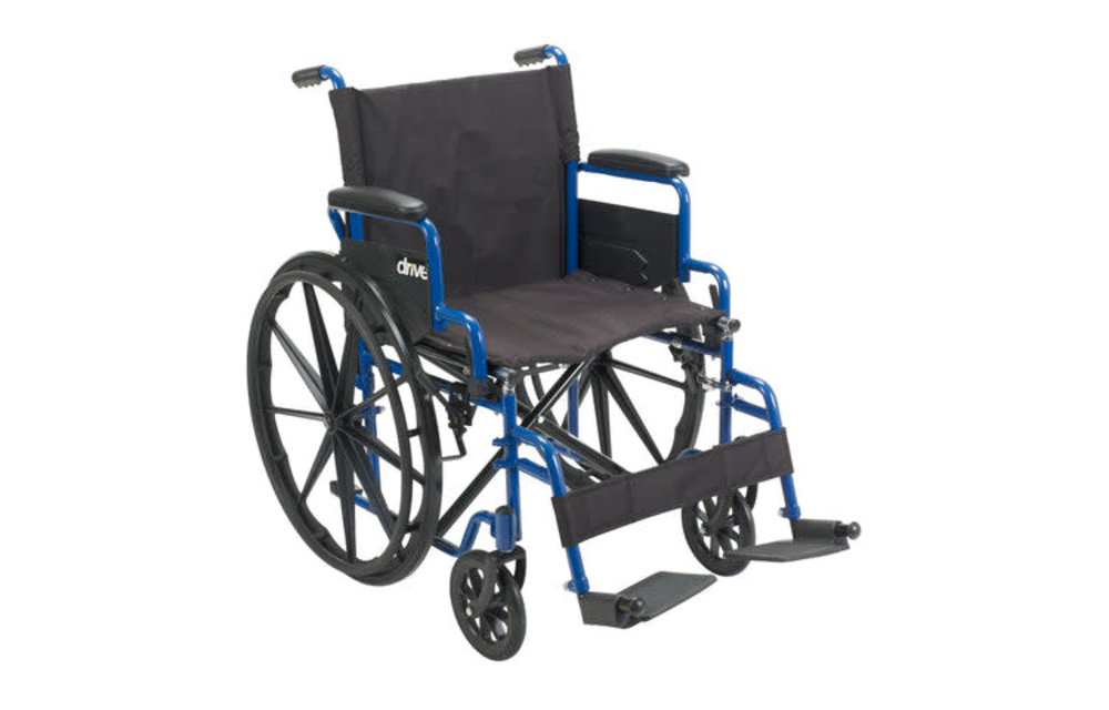 Blue Streak Wheelchair Flip Back Desk Arm (FBD) Swing Away Foot Plates (SF) 250lbs