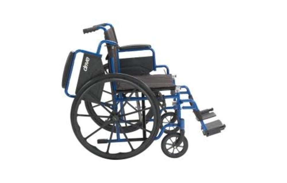 Blue Streak Wheelchair Flip Back Desk Arm (FBD) Swing Away Foot Plates (SF) 250lbs
