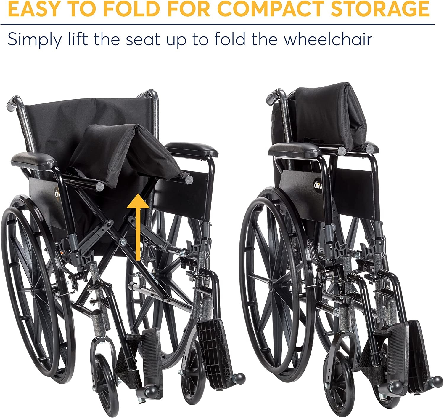 DRV-Drive Medical Drive Medical Cruiser III Wheelchair Detachable Desk Arm (DDA) Foot Rest (SF) 300lbs