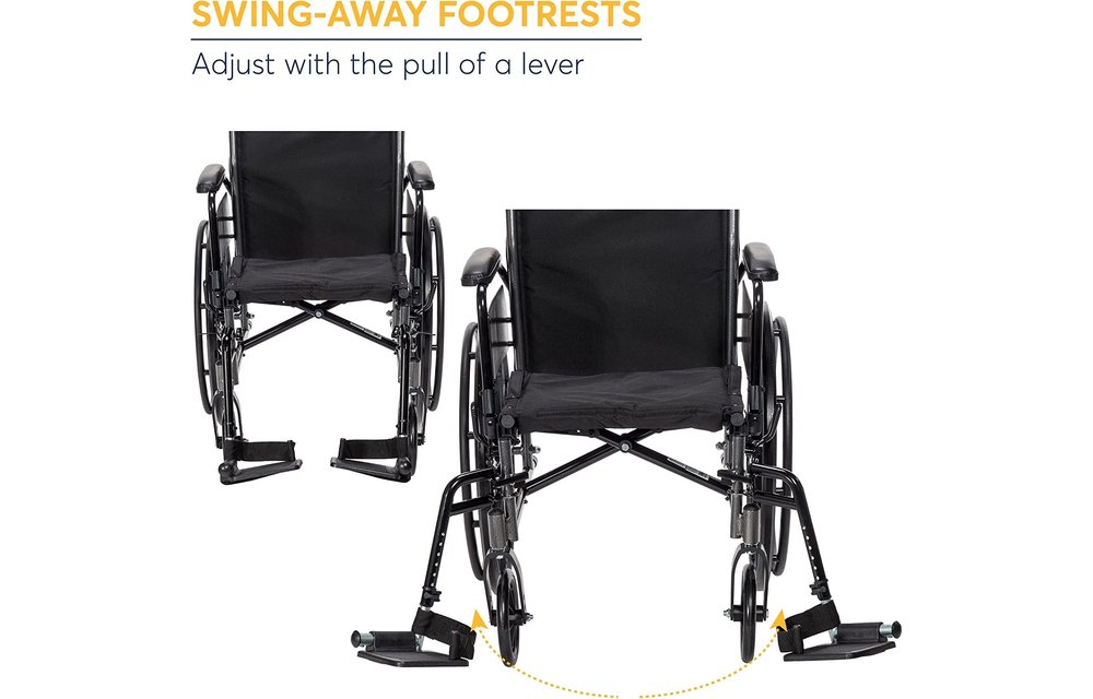 Drive Medical Cruiser III Wheelchair Detachable Desk Arm (DDA) Foot Rest (SF) 300lbs
