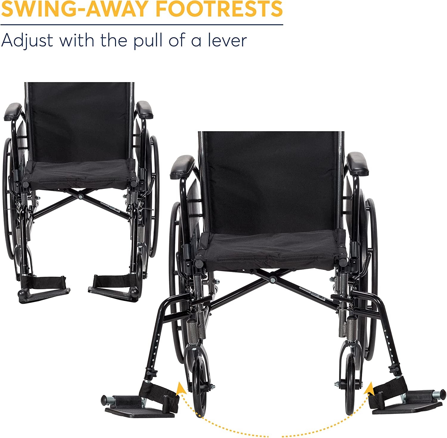 Drive Medical Cruiser III Wheelchair Detachable Desk Arm (DDA) Foot Rest (SF) 300lbs