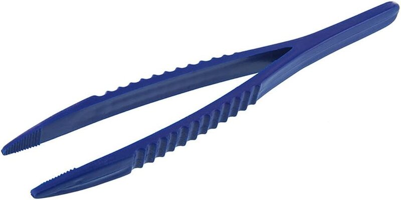 UL-Uline Disposable Large 5" Plastic Blue Tweezers