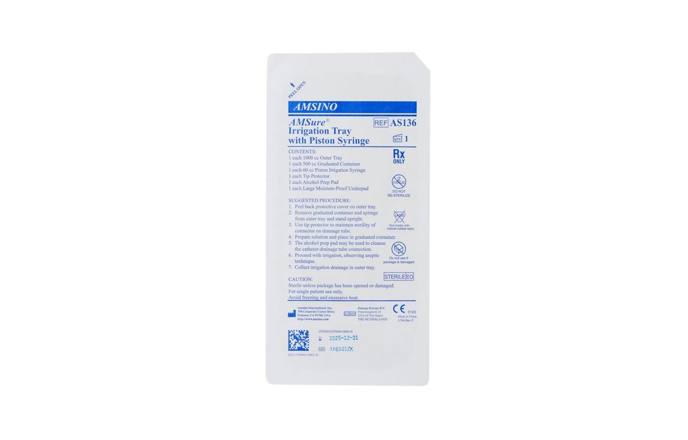 AMSure Irrigation Tray with 60cc Piston Syringe