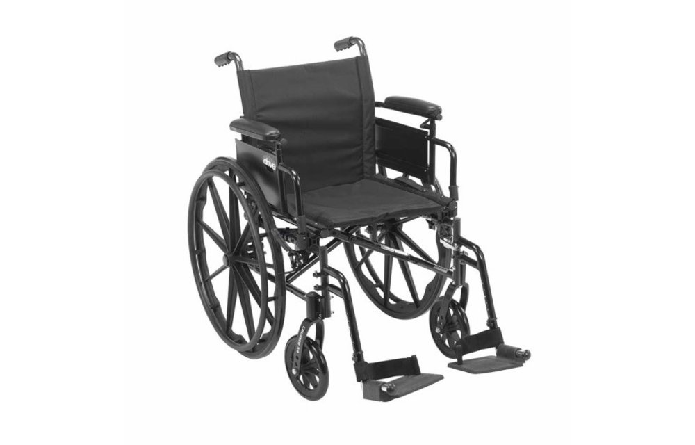 Cruiser X4 Wheelchair Adjustable Seat Height Detachable Full Arm (ADFA) Standard Footplates (SF) 300lbs