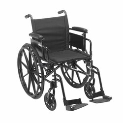 DRV-Drive Medical Cruiser X4 Wheelchair Adjustable Seat Height Detachable Full Arm (ADFA) Standard Footplates (SF) 300lbs