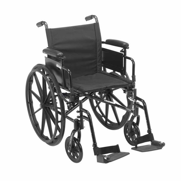 Cruiser X4 Wheelchair Adjustable Seat Height Detachable Full Arm (ADFA) Standard Footplates (SF) 300lbs