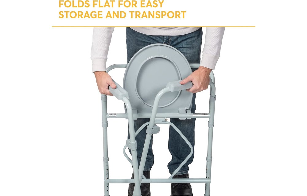 Drive Steel Folding Bedside Seat Commode 350lbs