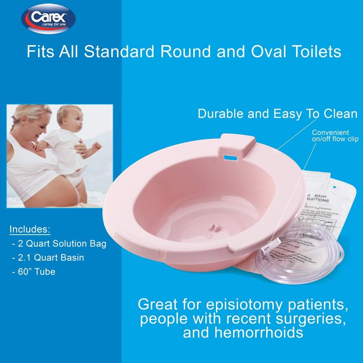 CRX-Carex Carex Sitz Bath for Hemorrhoid Treatment or Episiotomy Recovery