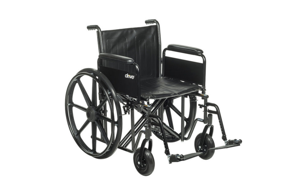 Drive Sentra EC Heavy Duty Wheelchair Detachable Full Arm (DFA) Foot Plates (SF) 450lbs