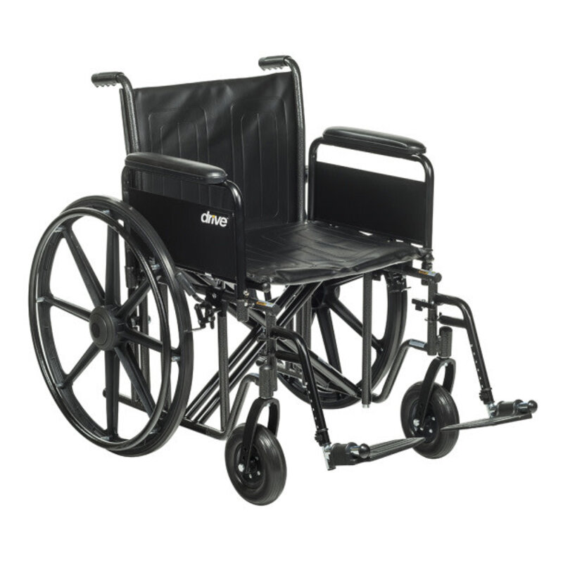 DRV-Drive Medical Drive Sentra EC Heavy Duty Wheelchair Detachable Full Arm (DFA) Foot Plates (SF) 450lbs