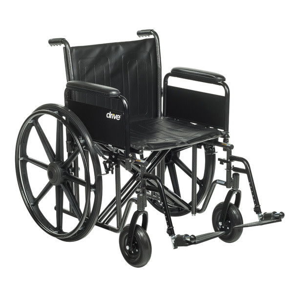 Drive Sentra EC Heavy Duty Wheelchair Detachable Full Arm (DFA) Foot Plates (SF) 450lbs
