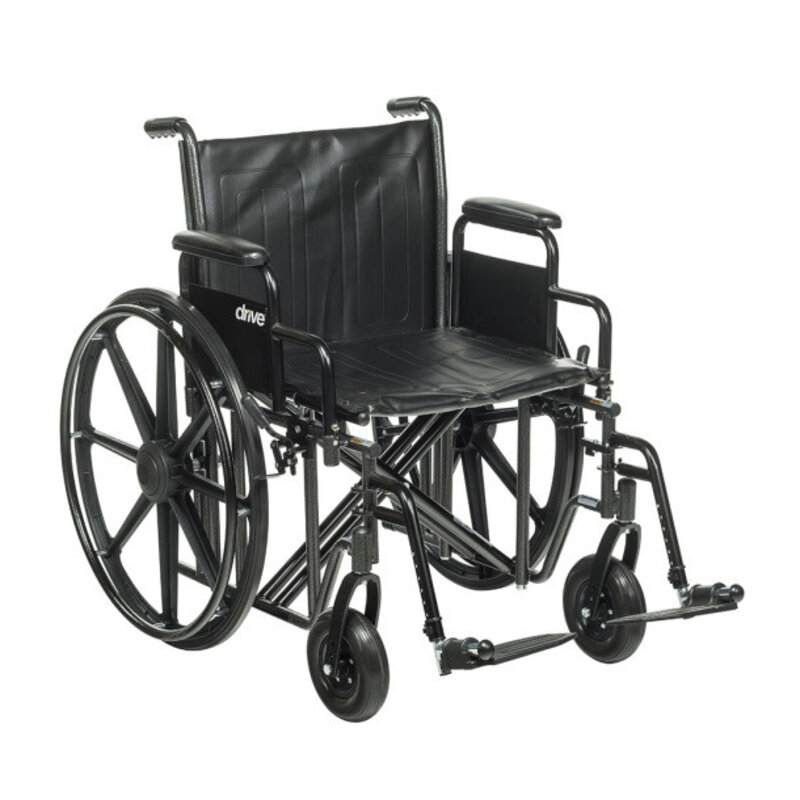 DRV-Drive Medical Sentra EC Heavy Duty Wheelchair Detachable Desk Arm (DSA) Foot Plates (SF) 450lbs