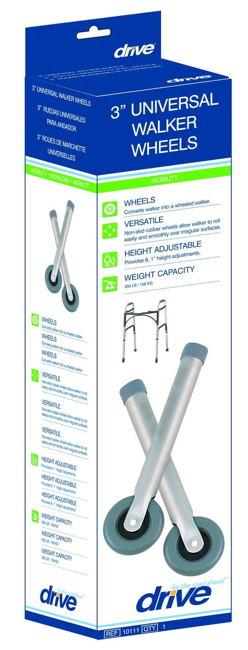 DRV-Drive Medical Drive Universal Walker Wheels 350lbs Pair/bx