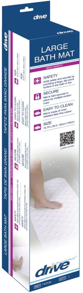 DRV-Drive Medical Drive Bath Mat White 15.75x35.5