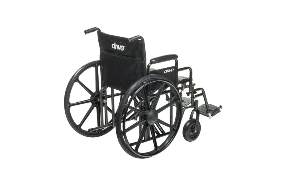 Drive Sentra EC Heavy Duty Wheelchair Detachable Full Arm (DFA) Foot Plates (SF) 450lbs