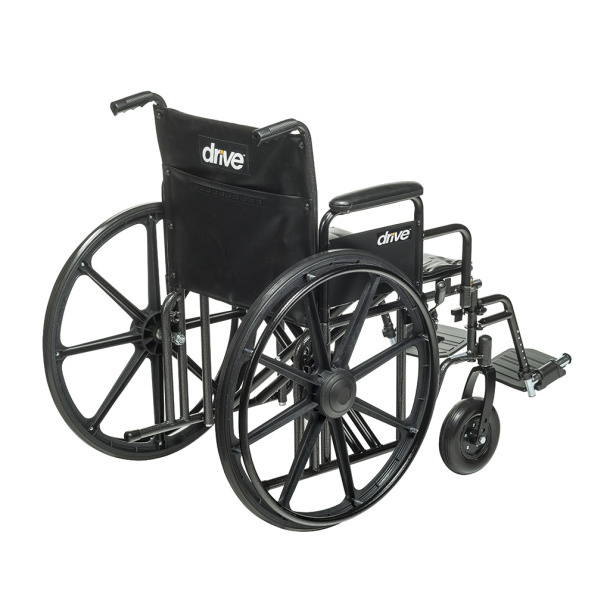 Drive Sentra EC Heavy Duty Wheelchair Detachable Full Arm (DFA) Foot Plates (SF) 450lbs