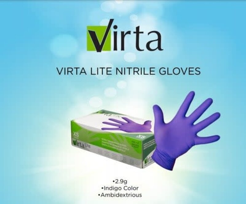VL-Virta Lite Virta Lite Nitrile Gloves Indigo 200/bx
