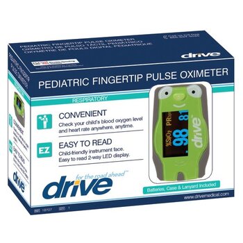 DRV-Drive Medical Pediatric Fingertip Pulse Oximeter Batteries w/Case & Lanyard