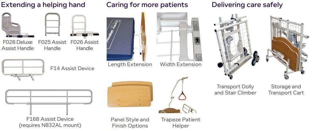 WEC-WeCare Joerns WeCare Frame with Full Rails + Traditional Natural Maple Panels