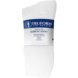 Truform TruForm Diabetic Crew Socks White 3/bg