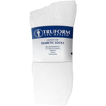 TF-Truform TruForm Diabetic Crew Socks White 3/bg