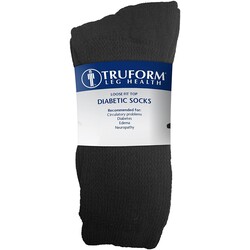 Truform TruForm Diabetic Crew Socks Black 3/bg