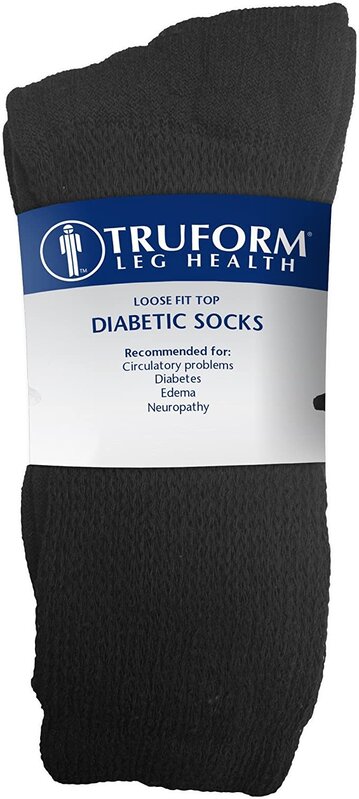 TF-Truform TruForm Diabetic Crew Socks Black 3/bg