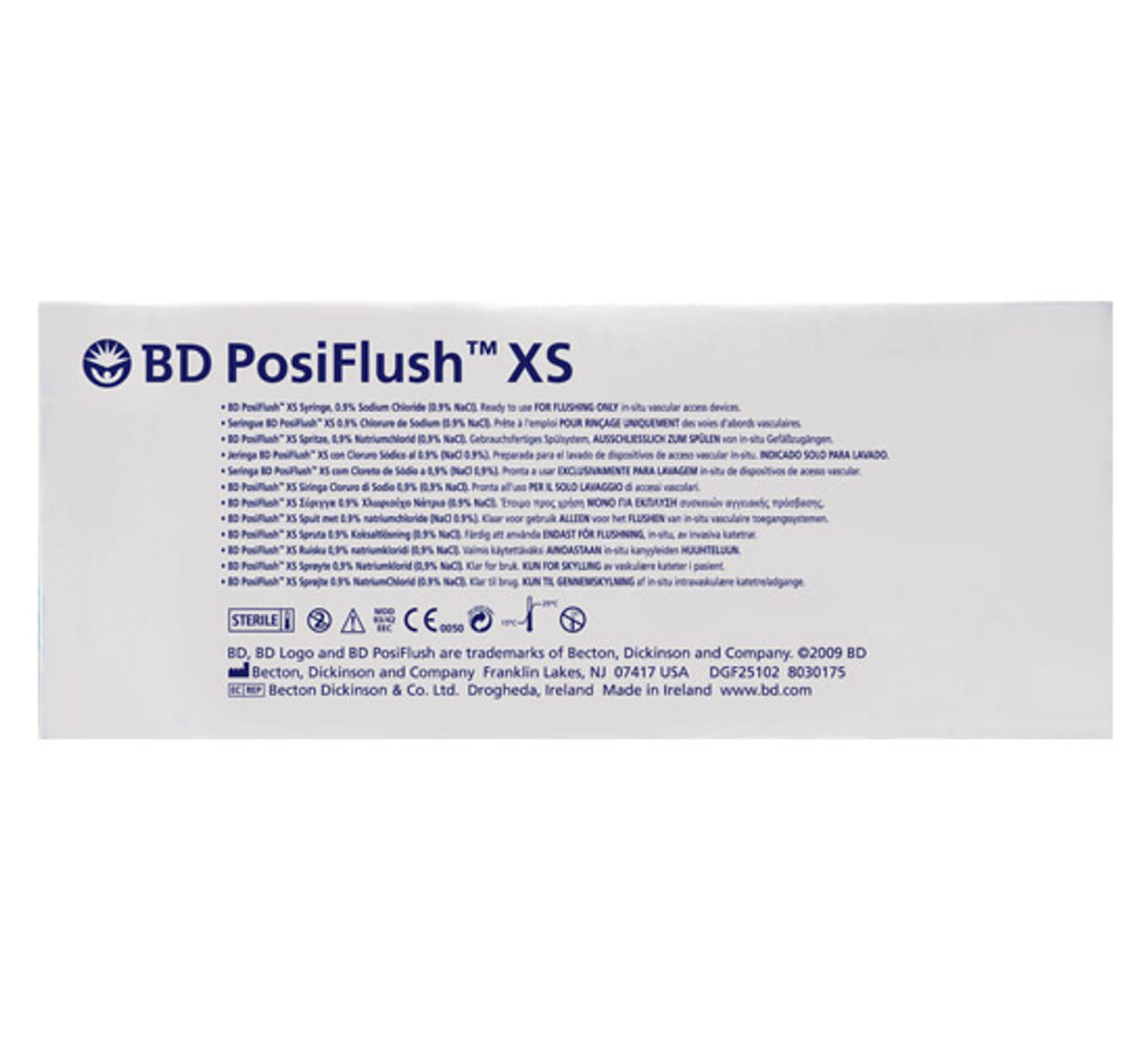BD PosiFlush XS Prefilled Syringe Sodium Chloride 10ml