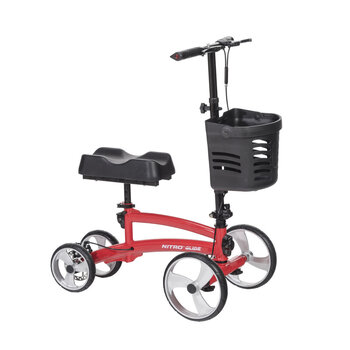Drive Medical Nitro Glide Knee Scooter/Walker Red