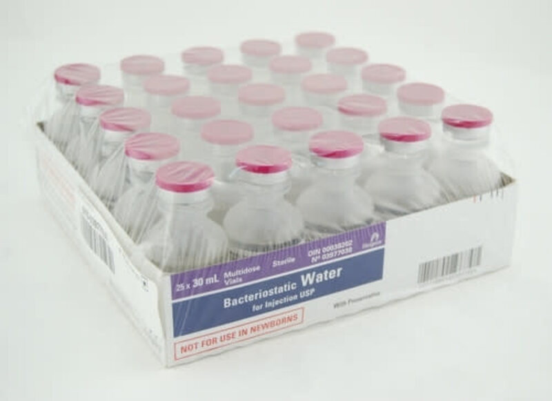 CDP-Canadian Pharmaceutical Pfizer Bacteriostatic Sterile Water for Injection USP 30 ml vial 25/Box