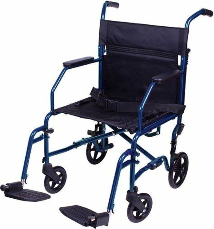 CRX-Carex Carex  Classics Steel Frame Transport Chair 300 lbs Weight Capacity Black Upholstery