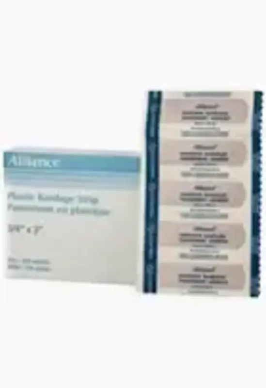 ALL-Alliance Bandage Plastic Adhesive Strip 3/4″X3″ Striley Latex-Free Box(100)