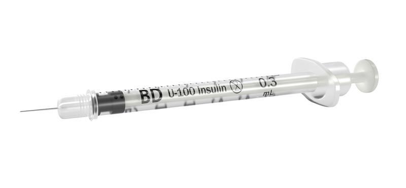 BD-BD Medical BD Insulin Syringe with Ultra-Fine II Needle 31G x 5/16" (8mm) 0.3ml Short Self-Contained for U-100 Insulin Sterile Latex-Free