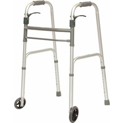 PRB - Probasics ProBasics Sure Lever Release Folding Walker with 5" Wheels Gray