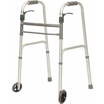 Probasics ProBasics Sure Lever Release Folding Walker with 5" Wheels Gray
