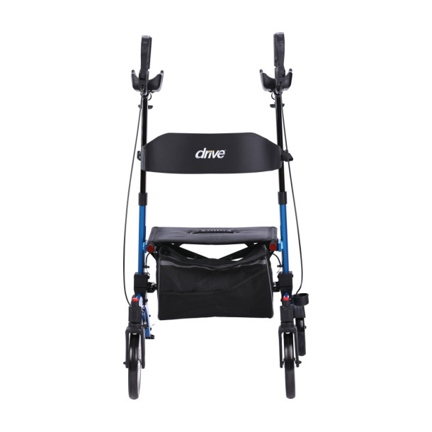DRV-Drive Medical Drive Elevate Upright Walker with Seat Stand up Rollator for 300 lbs