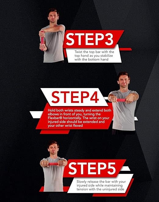 THB - TheraBand Theraband Flex Bar Twist Resistance Hand Grip Strength Trainer