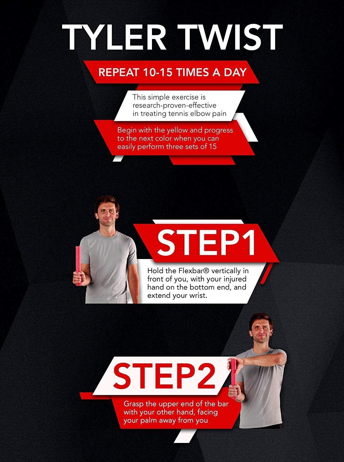 THB - TheraBand Theraband Flex Bar Twist Resistance Hand Grip Strength Trainer