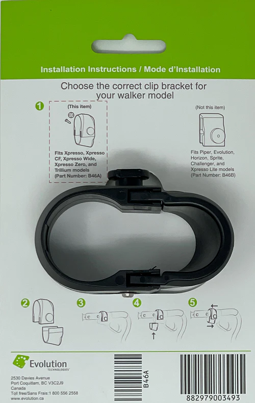 EVO - Evolution Evolution Type A Clip Bracket for Xpresso, Xpresso Zero, Trillium, Xpresso Lite  Series (Cup Holder Sold Separately)