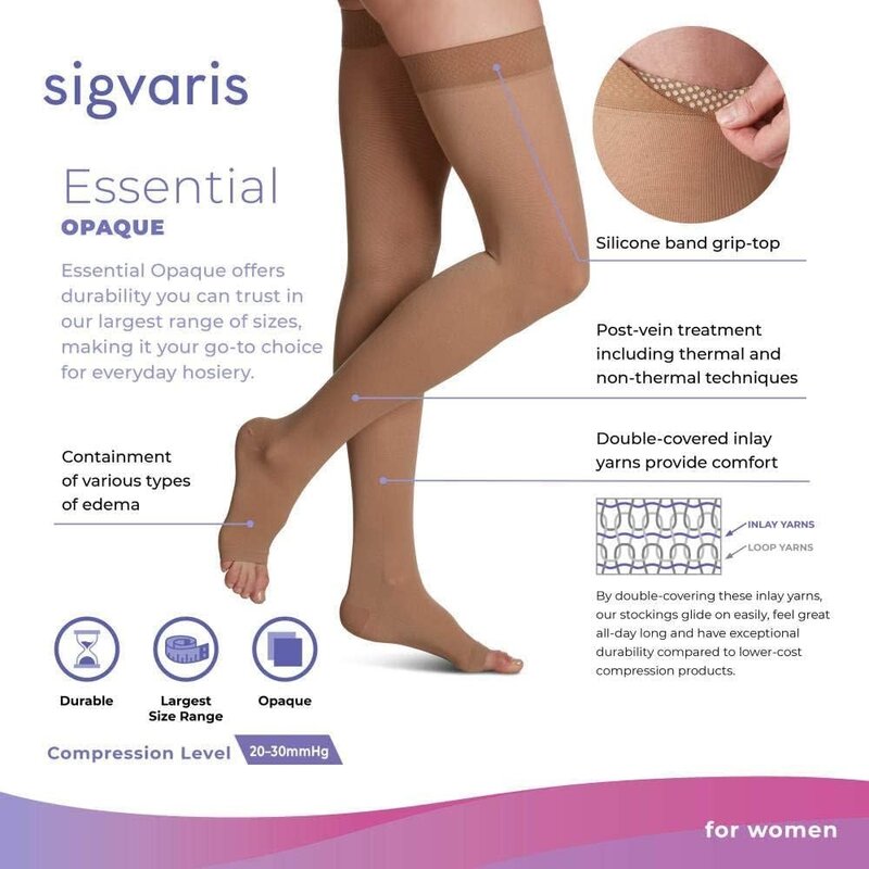 SGV-SIGVARIS Essential Opaque for Women Thigh High 20-30 mmHg