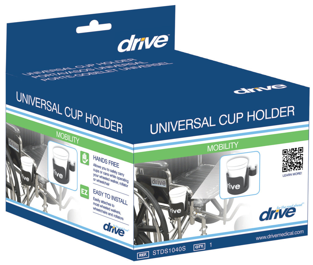 DRV-Drive Medical Drive Universal Cup Holder for Transport Wheelchairs Walkers