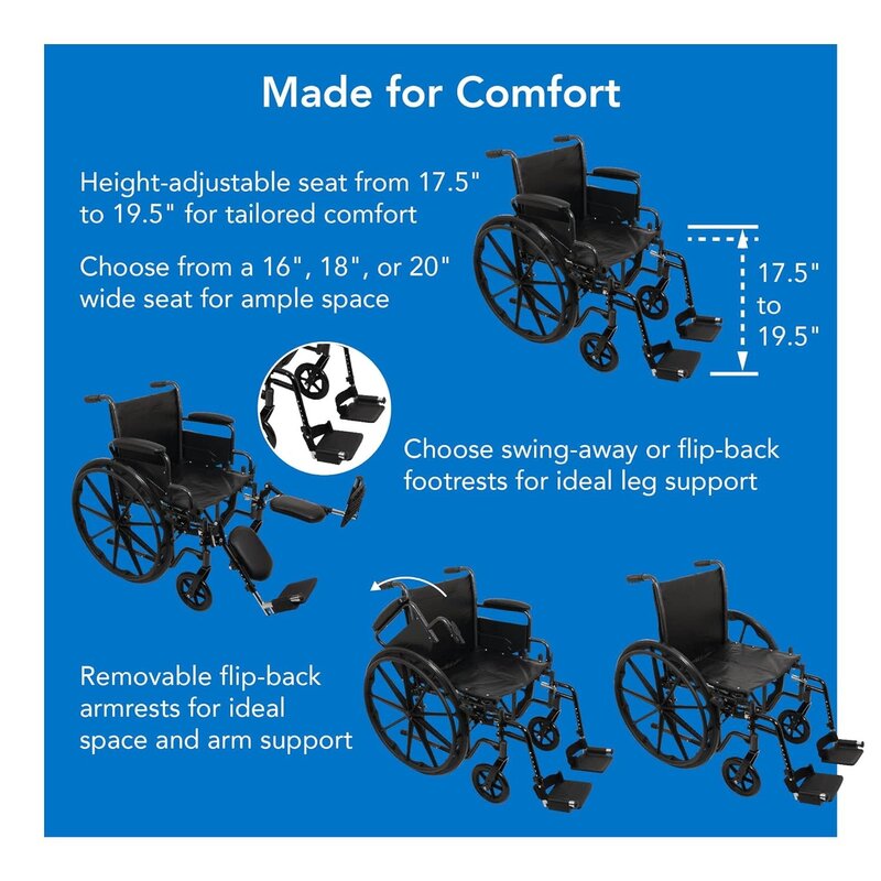 PRB - Probasics ProBasics K2 Wheelchair w/ Flip Back Arms 16" Depth