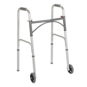 Drive Medical Folding Junior Walker Two Button with 5" Wheels