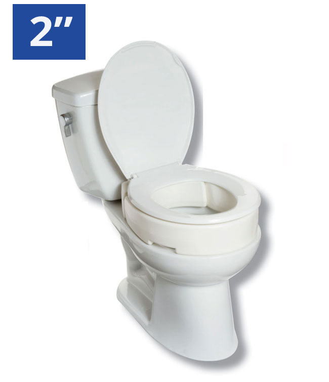 MOBB - MOBB 2” Hinged Raised Toilet Seat Weight Limit 300lbs