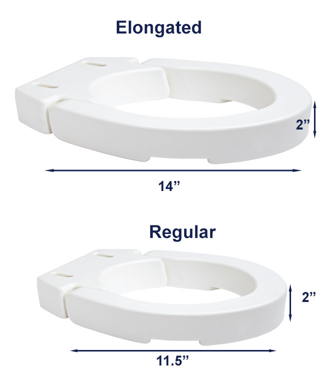 MOBB - MOBB 2” Hinged Raised Toilet Seat Weight Limit 300lbs