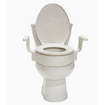 MOBB 4” Hinged Raised Toilet Seat Weight Limit 300lbs with New Handles