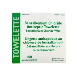 Healthcare Plus BZK Antiseptic Towelette 0.13% Benzalkonium Chloride 100/bx
