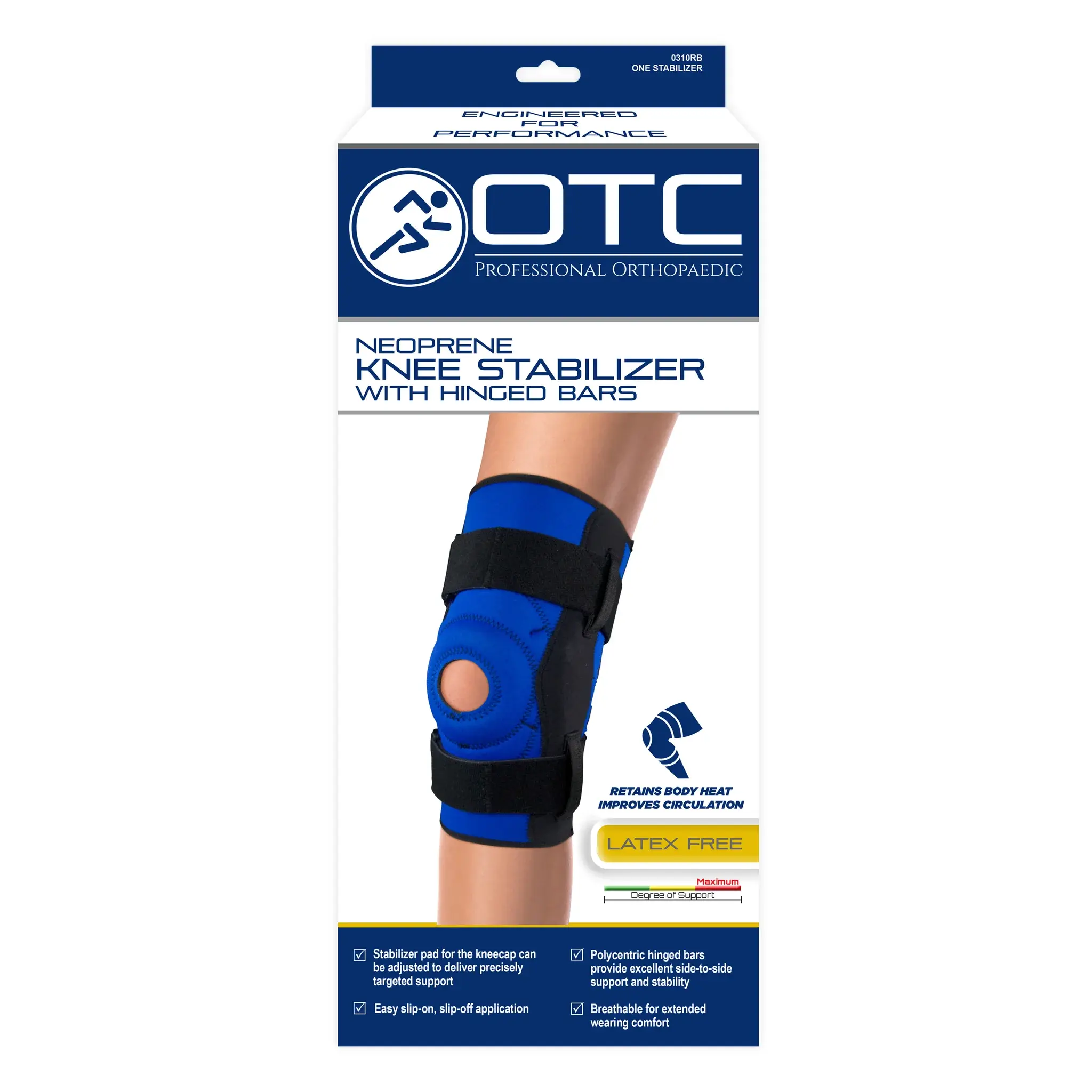 OTC - Airway Surgical Neoprene Knee Stabilizer - Hinged Bars