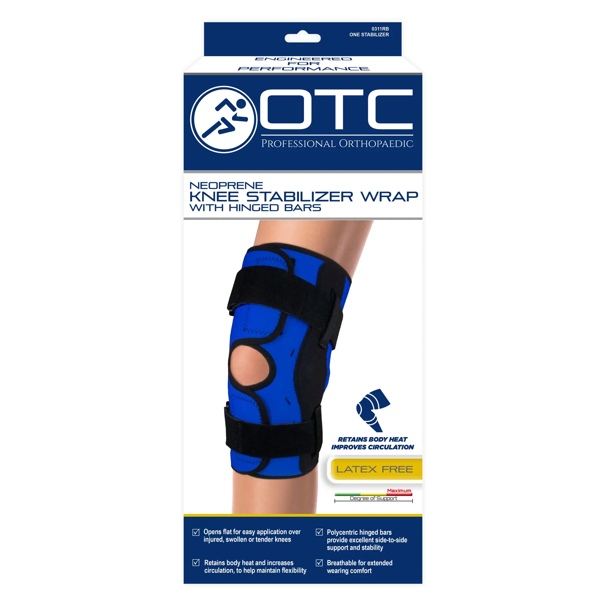 OTC - Airway Surgical Neoprene Knee Stabilizer Wrap - Hinged Bars
